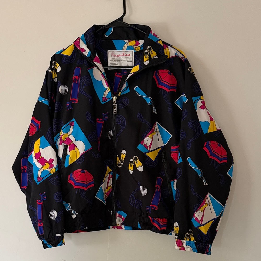 Vintage 80/90s Golf jacket with fun neon print